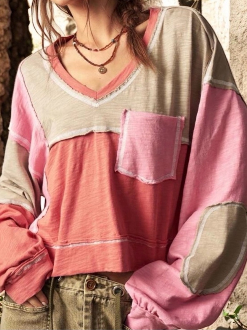 NWT 💯 % Cotton BoHo Long Sleeve Top